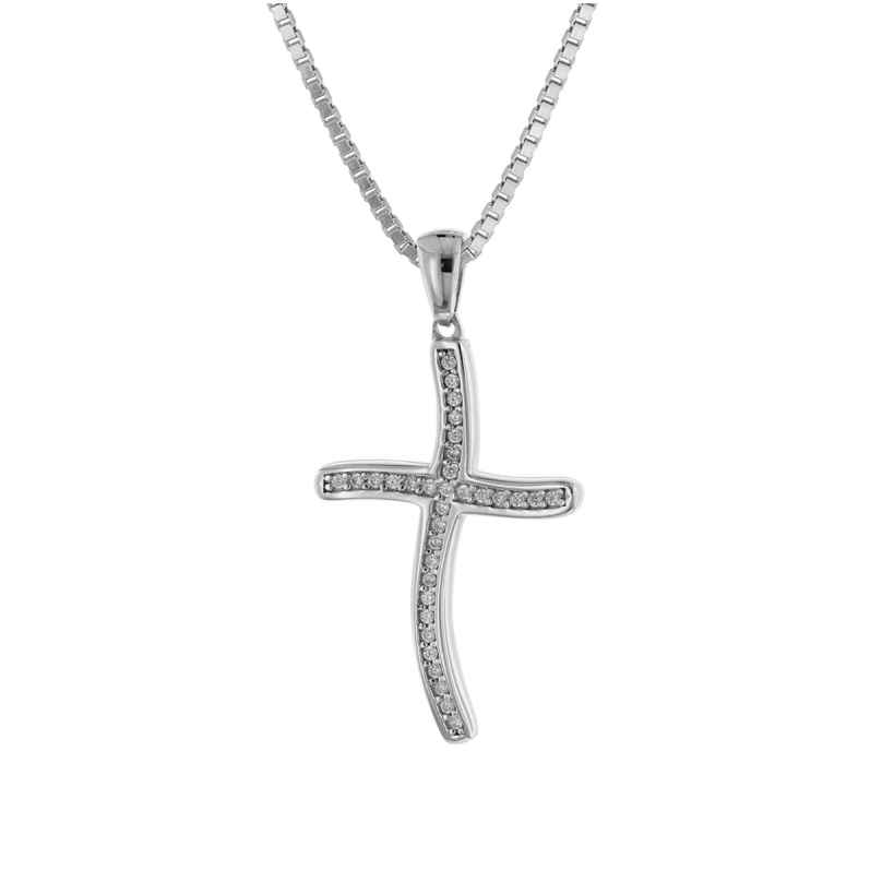 trendor 75599 Cross Pendant 20 mm with Necklace for Women Silver 925 4260641755998