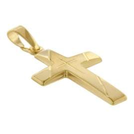 trendor 75676 Cross Pendant Gold 333 with Gold Plated Silver Necklace