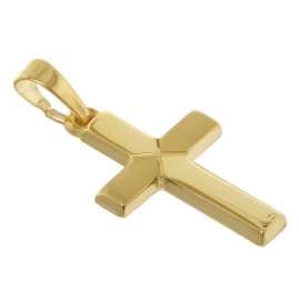 trendor 75680 Kreuz-Anhänger für Kinder Gold 333 mit goldplattierte Halskette
