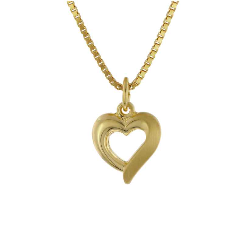 trendor 75716 Halskette mit Herz-Anhänger Gold auf Silber 925 4260641757169
