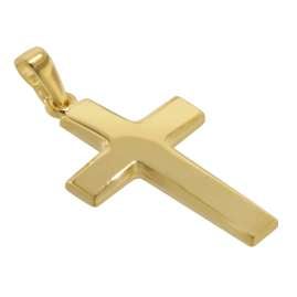 trendor 75824 Halskette mit Kreuz-Anhänger 24 mm Gold auf Silber