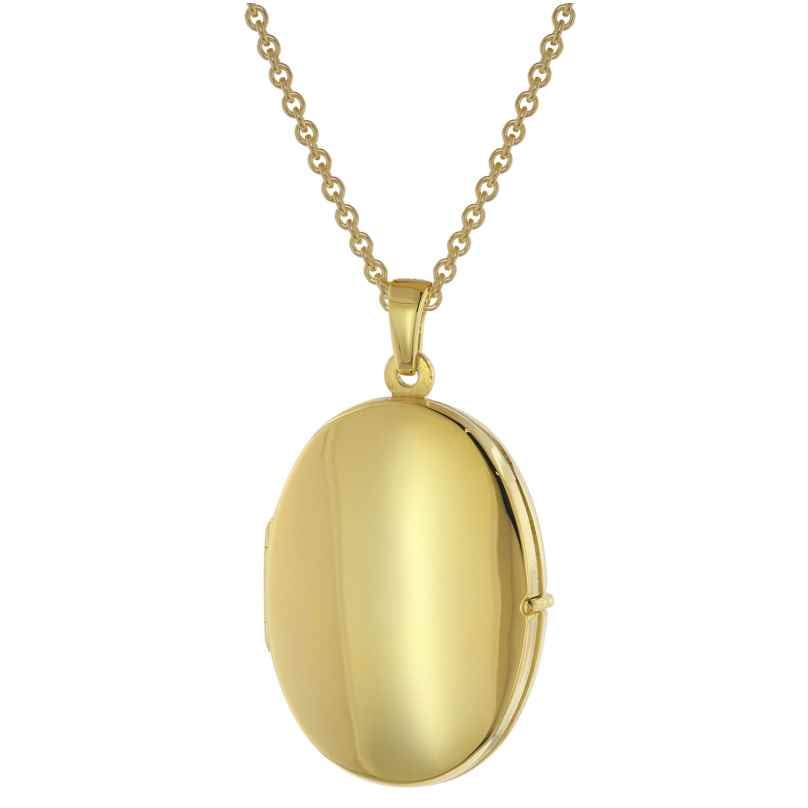 trendor 75826 Medaillon mit Halskette für Damen Gold auf Silber 925