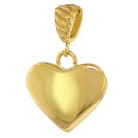 trendor 75882 Heart Pendant Ladies Necklace Gold Plated Steel Box Chain
