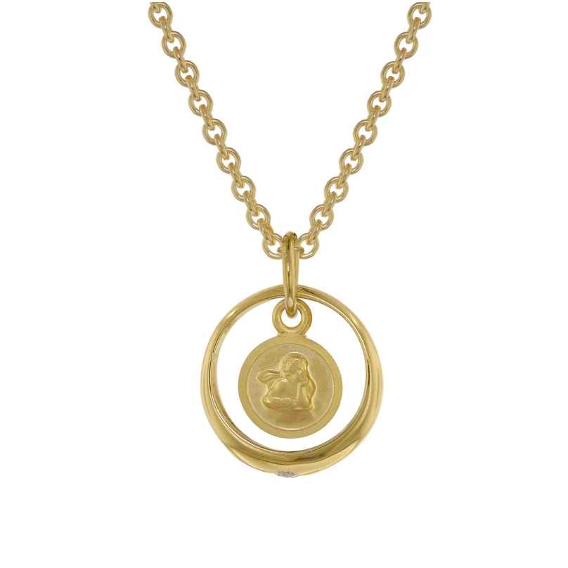 trendor 75954 Halskette mit Amor-Taufring Gold auf Silber
