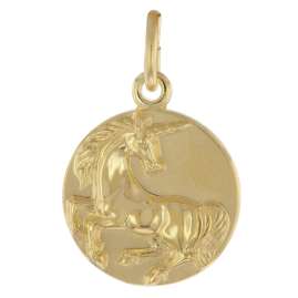 trendor 75964 Unicorn Pendant 333 Gold + Gold-Plated Silver Necklace
