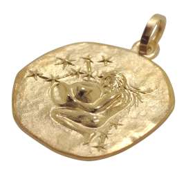 trendor 75905-02 Zodiac Sign for Children Aquarius Gold 333 Pendant + Necklace