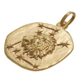 trendor 75905-08 Zodiac Sign for Children Lion Gold 333 Pendant + Necklace
