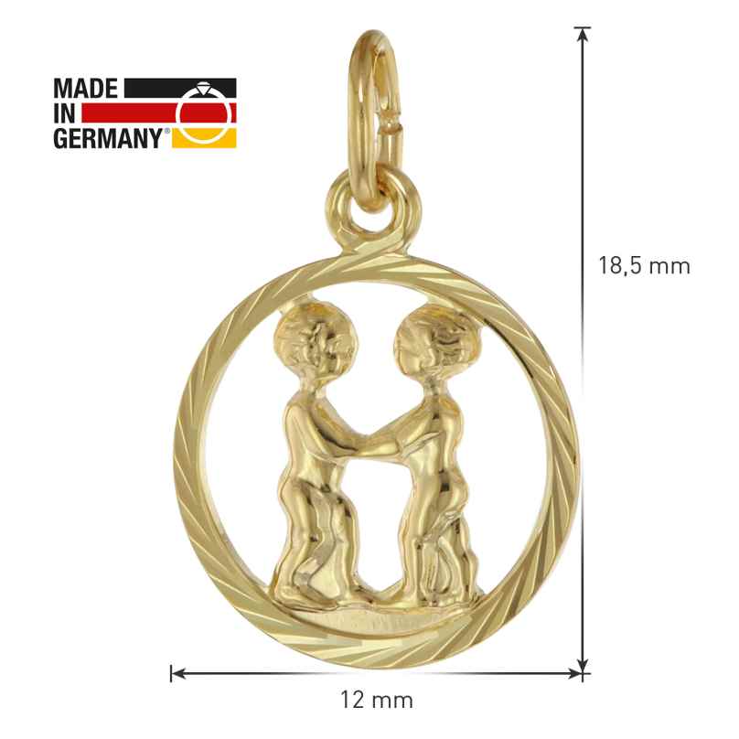 TRENDOR Schmuck Sternzeichen Zwilling 333 Gold + Go Produktbild-Vorschau 10