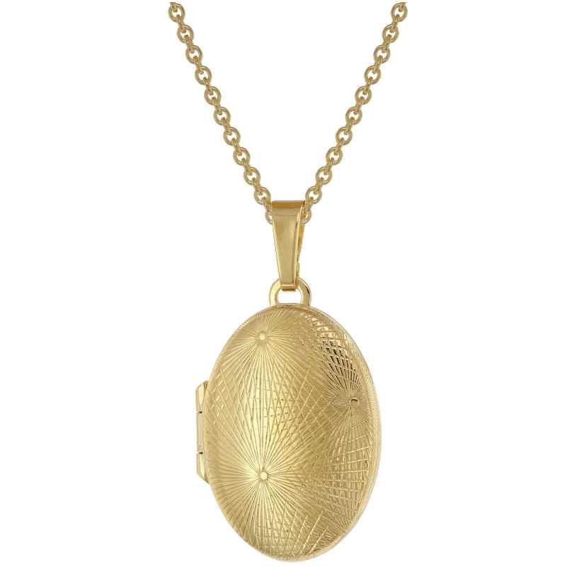 trendor 75980 Locket 333 Gold (8 ct) + Gold-Plated Silver Necklace