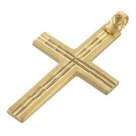 trendor 39022 Herren-Halskette mit Kreuz-Anhänger Gold auf Silber