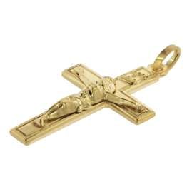trendor 39042 Men's Cross Pendant Necklace Gold Plated Sterling Silver 925
