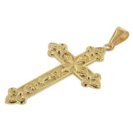 trendor 39044 Men's Orthodox Cross Pendant Necklace Gold Plated Silver 925