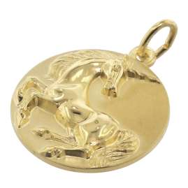 trendor 39046 Halskette mit Einhorn-Anhänger Gold auf Silber 925