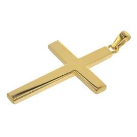 trendor 39066 Cross Pendant Men's Necklace Gold Plated Silver 925