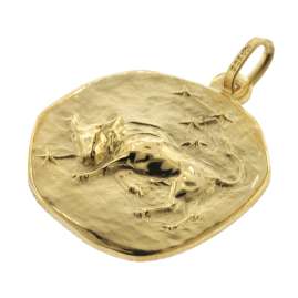 trendor 39070-05 Stier Sternzeichen Ø 20 mm Herren-Halskette Gold auf Silber