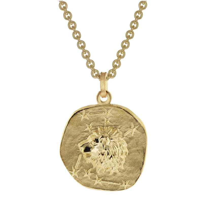 trendor 39070-08 Löwe Sternzeichen Ø 20 mm Herren-Halskette Gold auf Silber