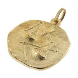 trendor 39070-10 Waage Sternzeichen Ø 20 mm Herren-Halskette Gold auf Silber