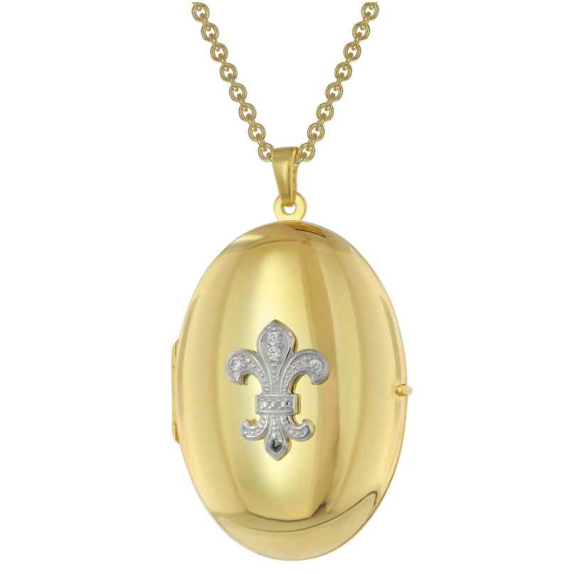 trendor 39338 Women's Locket Pendant Necklace Gold Plated Silver 925