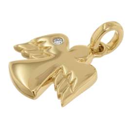 trendor 39403 Engel Anhänger mit Brillant Gold 585 + plattierte Silberkette
