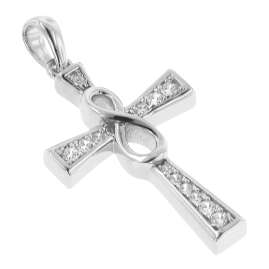 trendor 39725 Venezianer Damen-Kette mit Infinity Kreuz Silber 925 Zirkonia
