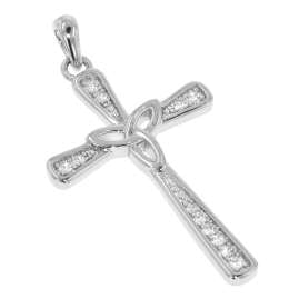 trendor 39728 Damen-Halskette mit Kreuz-Anhänger Silber 925 Zirkonia