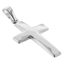 trendor 39910 Cross 21 mm White Gold 333/8K with Silver Necklace