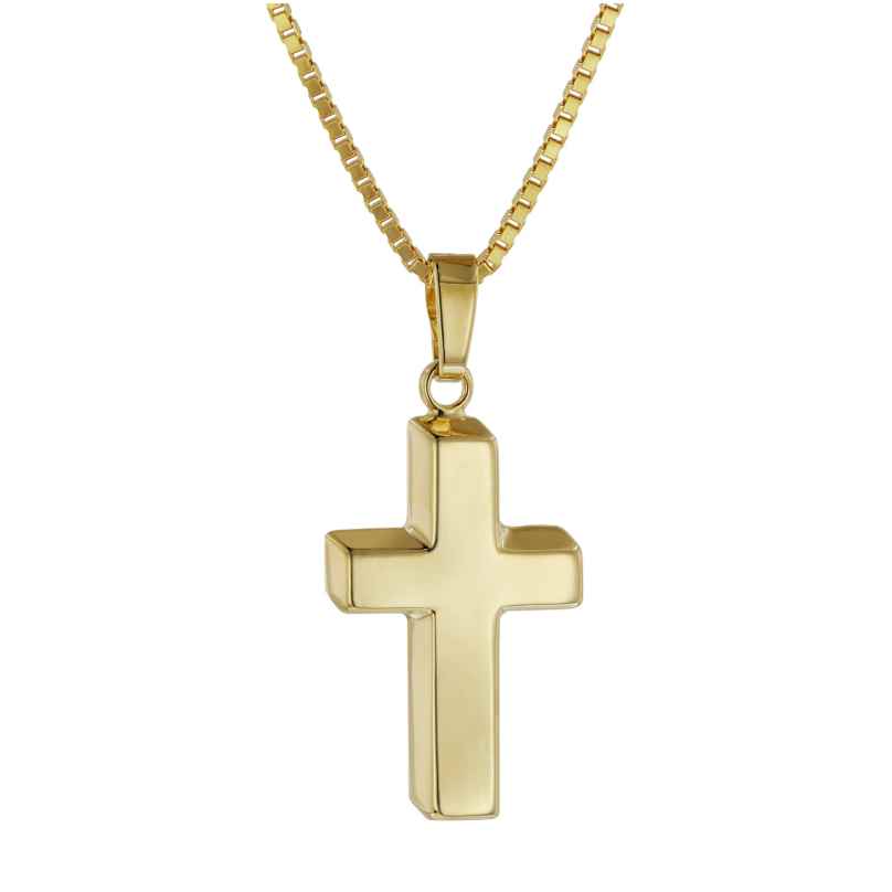trendor 39999 Cross Gold 333 / 8K with Gold-Plated Box Chain Women's Necklace 4260684399999
