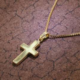trendor 39999 Cross Gold 333 / 8K with Gold-Plated Box Chain Women's Necklace