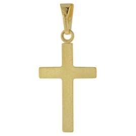 trendor 51056 Women's Cross Pendant 333 Gold + Gold-Plated Silver Necklace