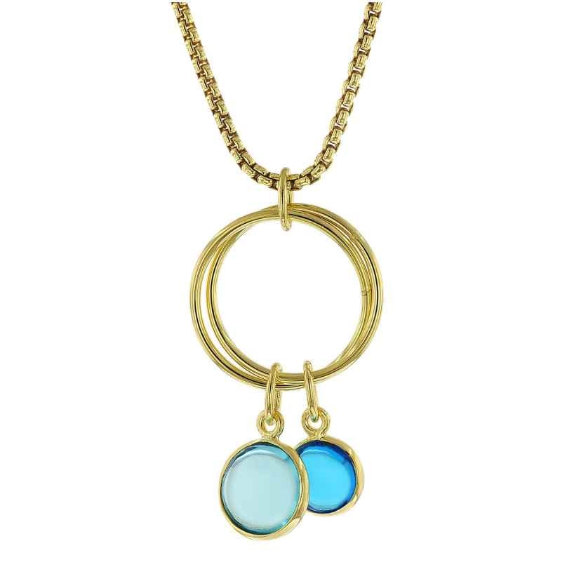 trendor 51187 Ladies' Necklace Gold Plated Silver 925 with Blue Quartz 4260727511876
