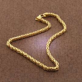 trendor 51325 Byzantine Chain Necklace Gold On Silver 925 Width 4.7 mm