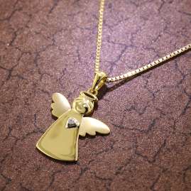trendor 51384 Necklace With Angel Gold On Silver 925