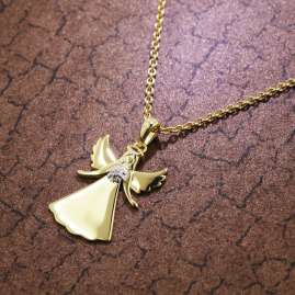 trendor 51388 Necklace With Angel Gold on 925 Sterling Silver