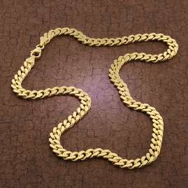 trendor 51568 Curb Chain Necklace Gold Plated 925 Silver 6.9 mm Width