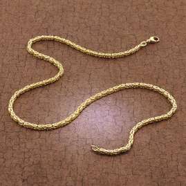 trendor 51570 Box Chain Necklace Gold Plated 925 Silver 2.8 mm Width