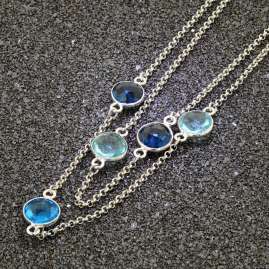 trendor 51343 Ladies' Necklace 925 Sterling Silver Necklace With Blue Quartz