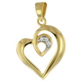 trendor 51820 Heart Pendant Gold 333 / 8K with Gold-Plated Silver Chain