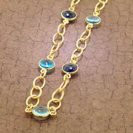 trendor 51354 Halskette für Damen 925 Silber Goldplattiert Collier mit Quarzen