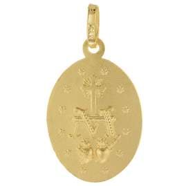 trendor 51945 Milagrosa Anhänger Gold 585 Madonna + Vergoldete Silberkette