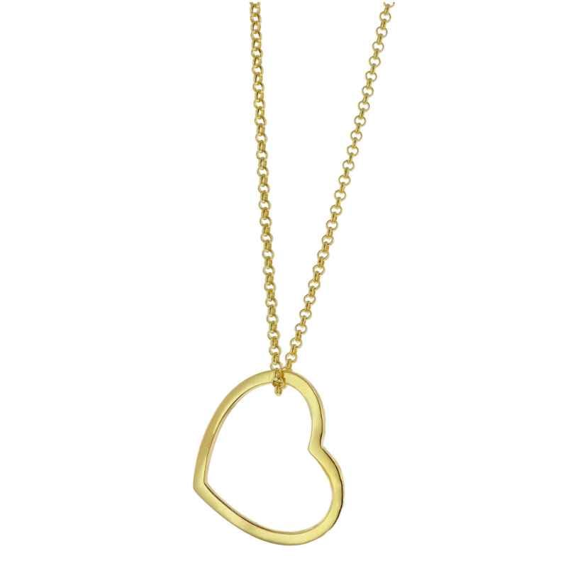 trendor 51360 Halskette für Damen 925 Silber Goldplattiert mit Herz 4260727513603