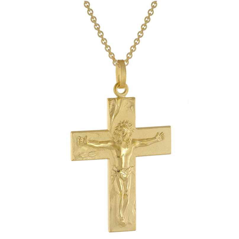 trendor 51960 Halskette mit Kreuz Gold auf Silber 925 Männer-Collier