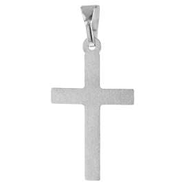trendor 41085 Cross White Gold 333 / 8K Pendant 18 mm with Silver Necklace