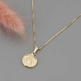trendor 41088-2 Aquarius Zodiac Sign Gold 333/8K with Gold-Plated Necklace