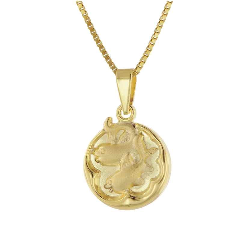 trendor 41088-3 Pisces Zodiac Sign Gold 333/8K with Gold-Plated Necklace