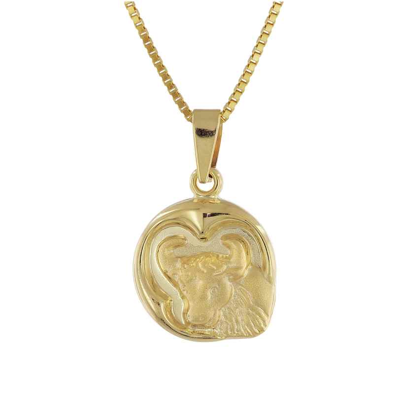 trendor 41088-5 Taurus Zodiac Sign Gold 333/8K with Gold-Plated Necklace