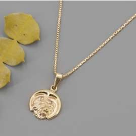 trendor 41088-8 Leo Zodiac Sign Gold 333/8K with Gold-Plated Necklace
