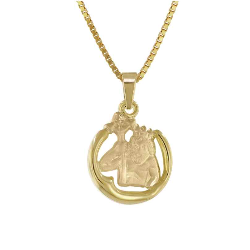 trendor 41140-2 Aquarius Zodiac Pendant Gold 333 + Gold-Plated Silver Chain