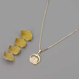 trendor 41140-6 Gemini Zodiac Pendant Gold 333 + Gold-Plated Silver Necklace