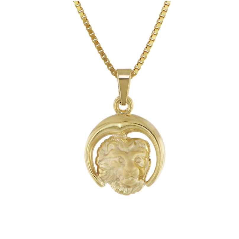 trendor 41140-8 Leo Zodiac Pendant Gold 333 + Gold-Plated Silver Necklace