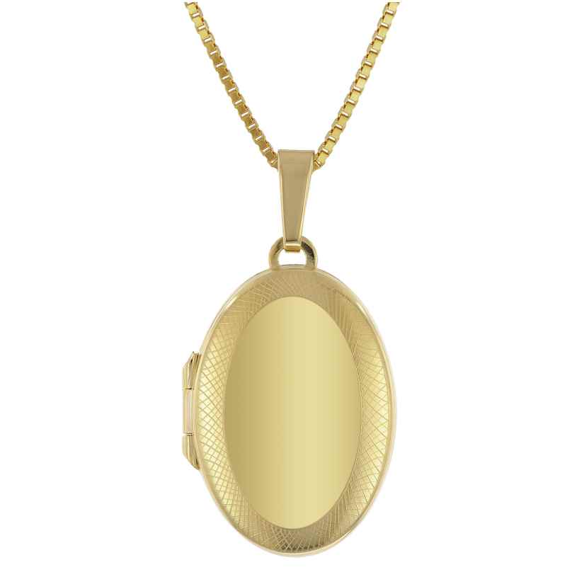 trendor 41164 Locket Pendant Gold 333 / 8K with Gilded Silver Necklace